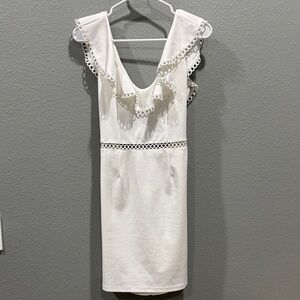 White Fitted Party Dress